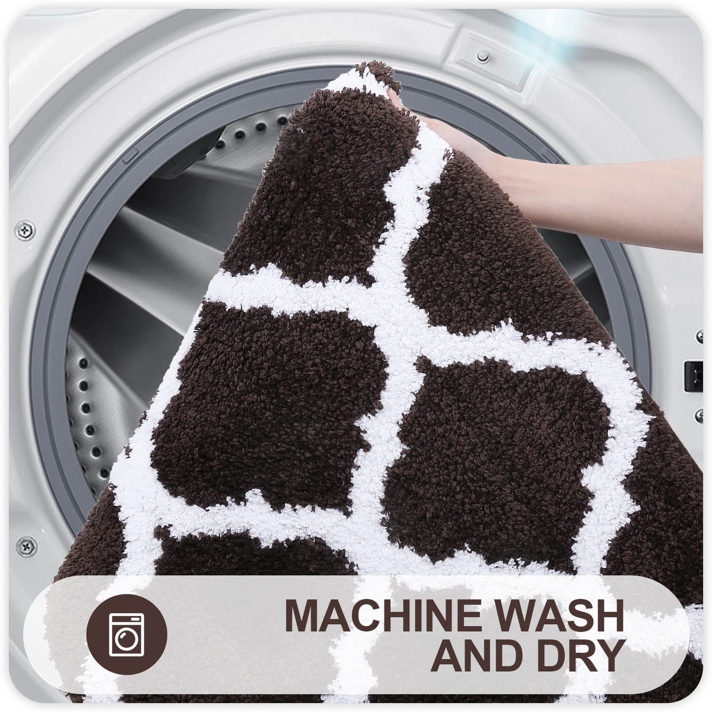 BowLift | Ultra Soft Shaggy Bath Mat Set – 2 Piece Non-Slip Absorbent Rugs