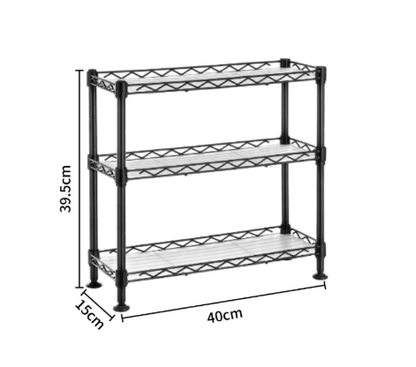 BowLift | Heavy Duty 3-Shelf Steel Storage Rack with Locking Wheels, Adjustable Height, 750 lb Capacity