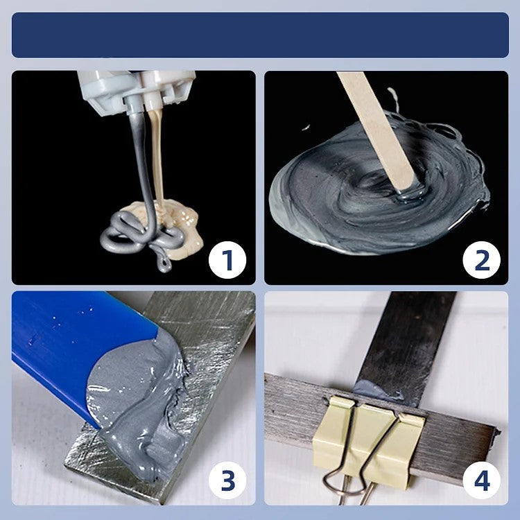 Heat-resistant, waterproof metal repair adhesive