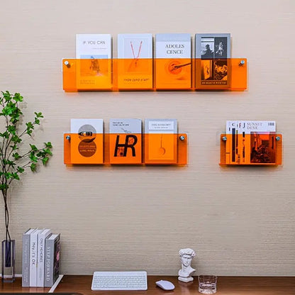 BowLift | Wall Shelf Clear Acrylic Magazine Holder