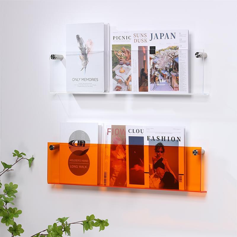 BowLift | Wall Shelf Clear Acrylic Magazine Holder