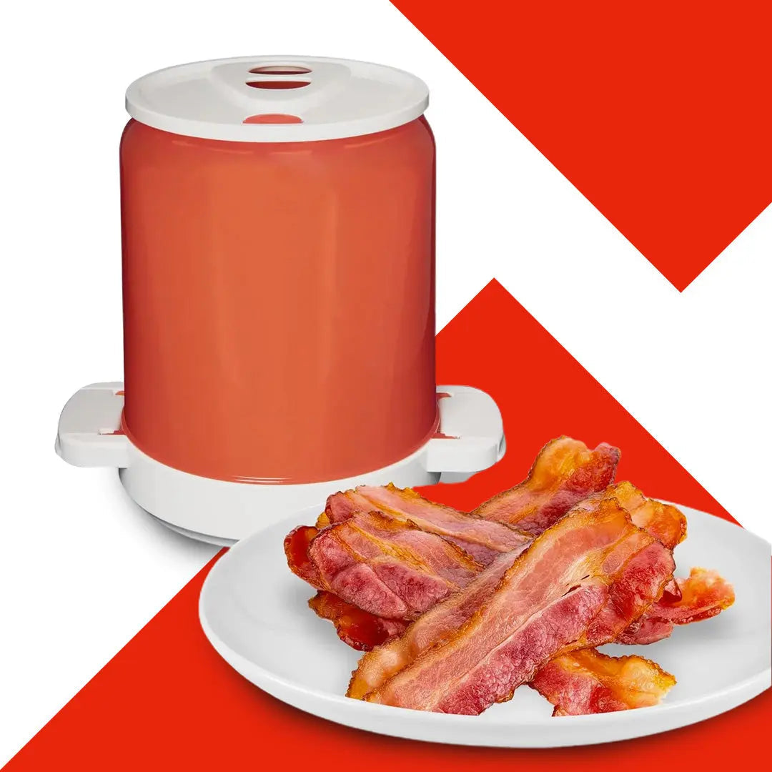 BowLift | Microwave Bacon Cooker | Grease-Draining Rack & Splatter Dome | BPA-Free Dishwasher Safe