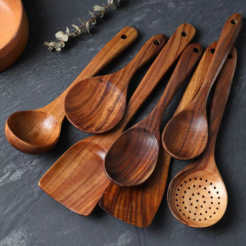 BowLift | Wooden Cooking Utensils Set Teak Eco-Friendly