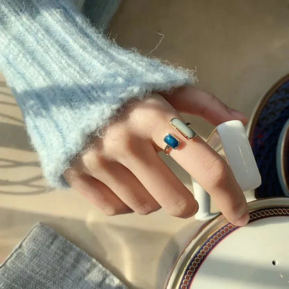BowLift | Adjustable Asymmetric Blue Square Rings