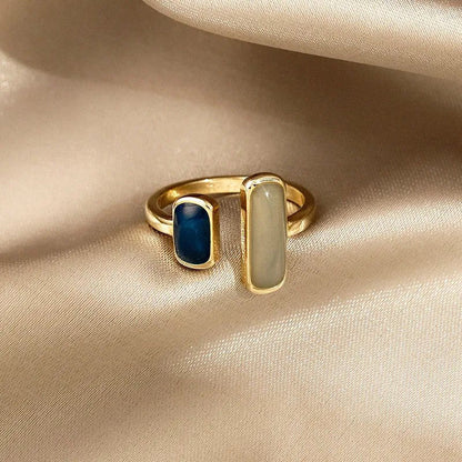 BowLift | Adjustable Asymmetric Blue Square Rings