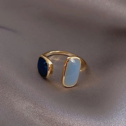 BowLift | Adjustable Asymmetric Blue Square Rings