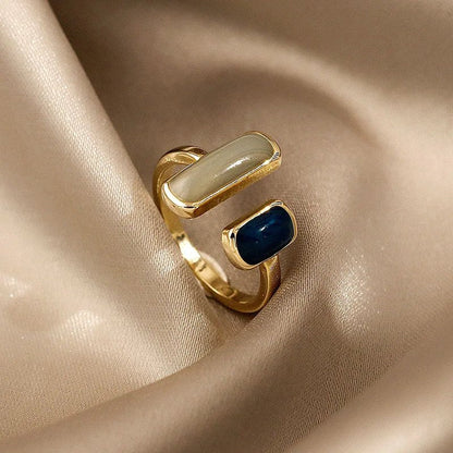BowLift | Adjustable Asymmetric Blue Square Rings