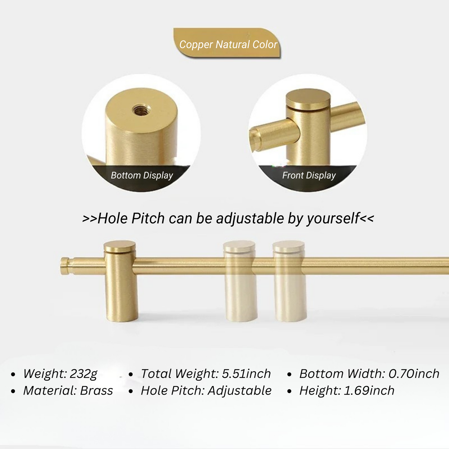 Adjustable Hole Cabinet Handle and Door Knob | Skanto