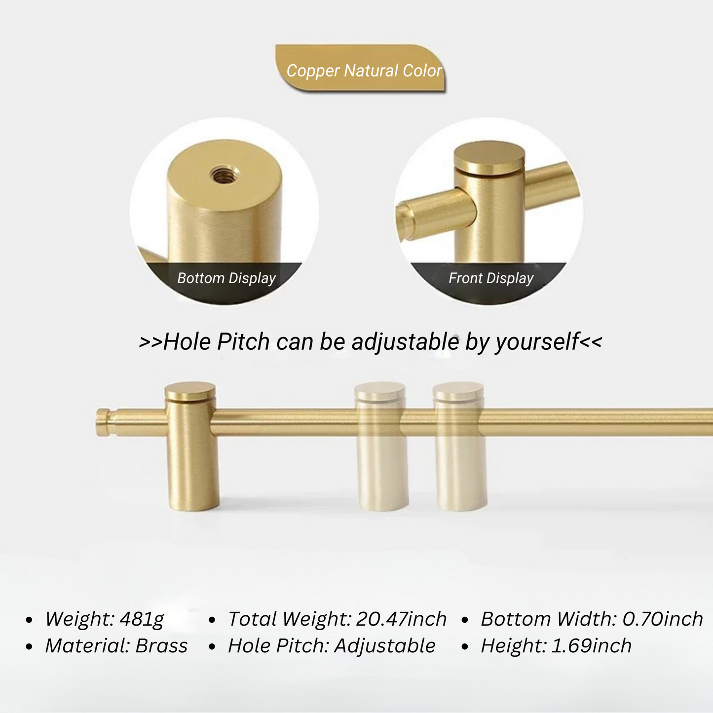 Adjustable Hole Cabinet Handle and Door Knob | Skanto