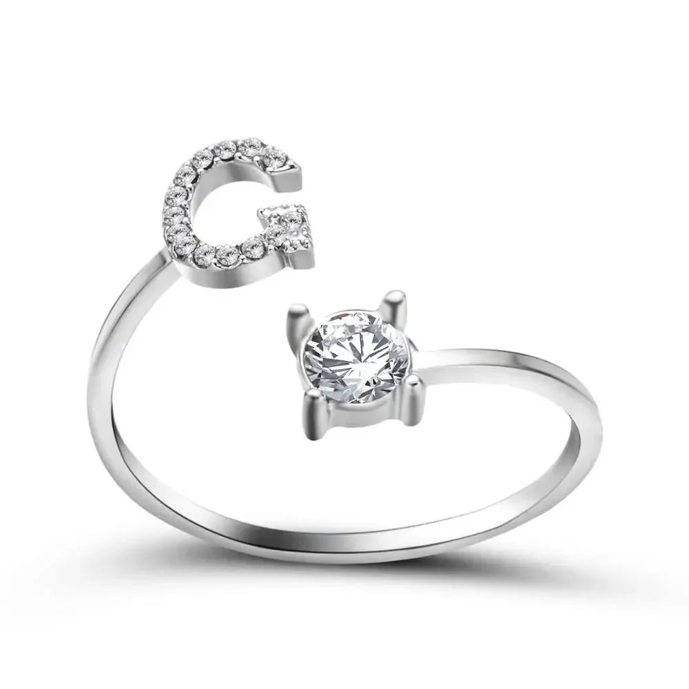 Skanto | Adjustable Delicate Diamond Initial Ring