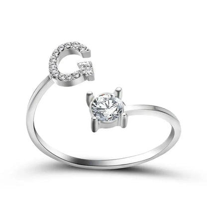 Skanto | Adjustable Delicate Diamond Initial Ring