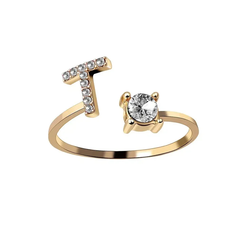 BowLift | Adjustable Dainty Diamond Letter Initial Ring