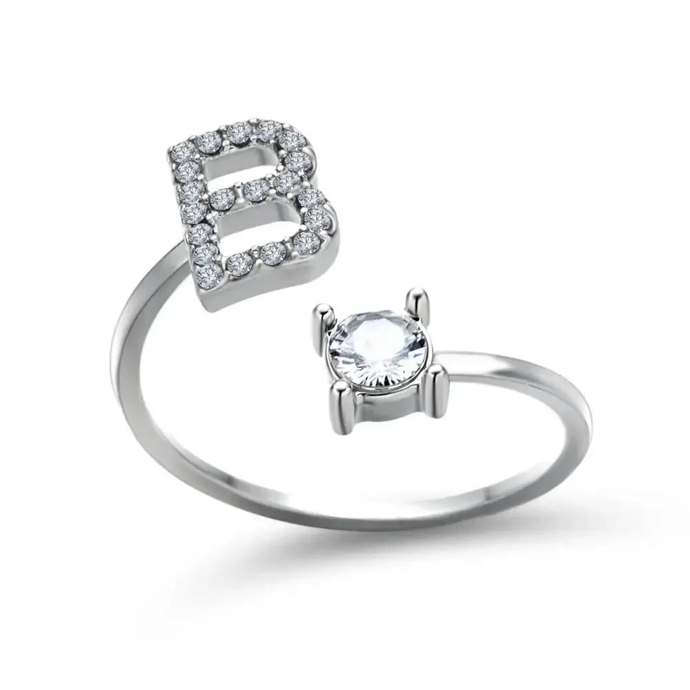 BowLift | Adjustable Dainty Diamond Letter Initial Ring