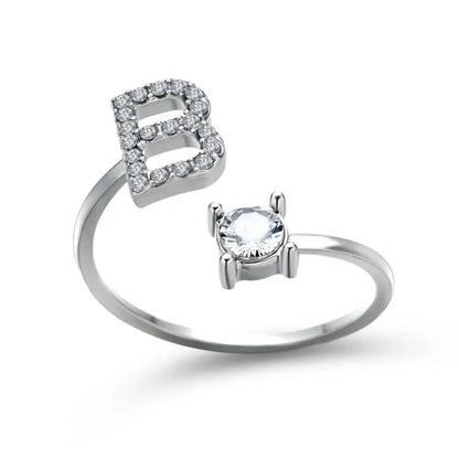 BowLift | Adjustable Dainty Diamond Letter Initial Ring