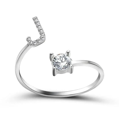 BowLift | Adjustable Dainty Diamond Letter Initial Ring