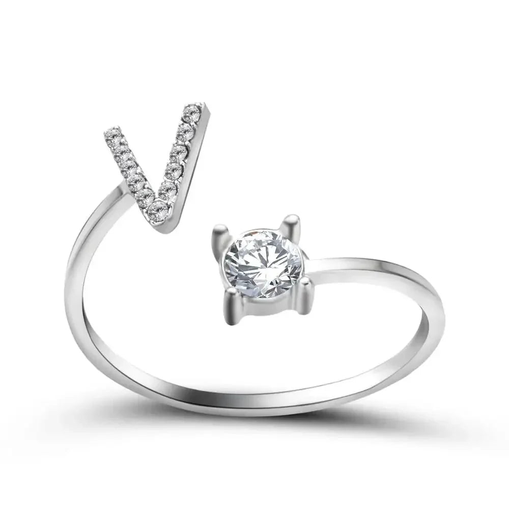BowLift | Adjustable Dainty Diamond Letter Initial Ring