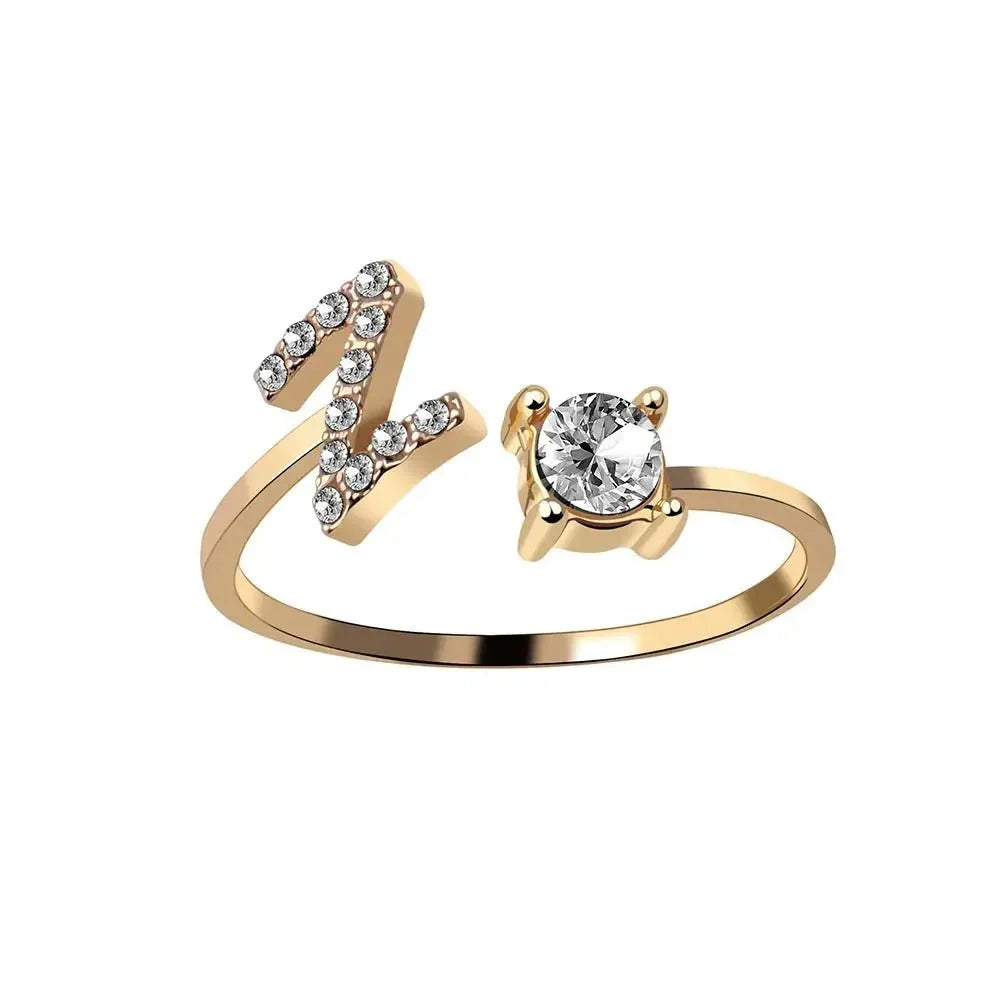 BowLift | Adjustable Dainty Diamond Letter Initial Ring