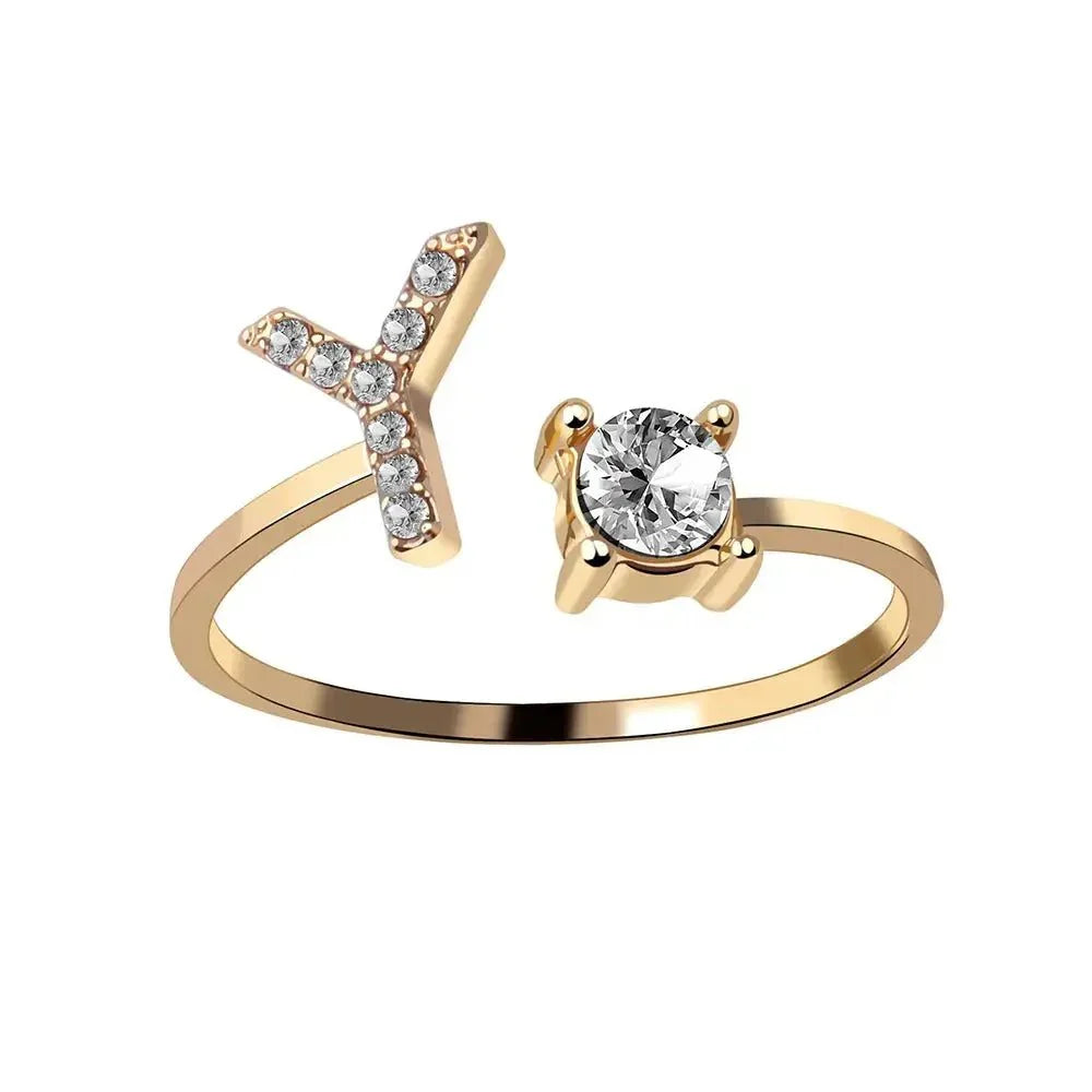 Skanto | Adjustable Delicate Diamond Initial Ring