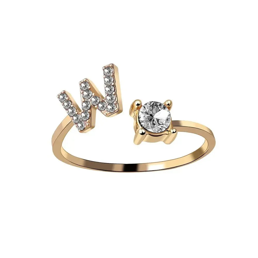 BowLift | Adjustable Dainty Diamond Letter Initial Ring