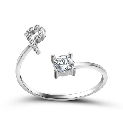 Skanto | Adjustable Delicate Diamond Initial Ring