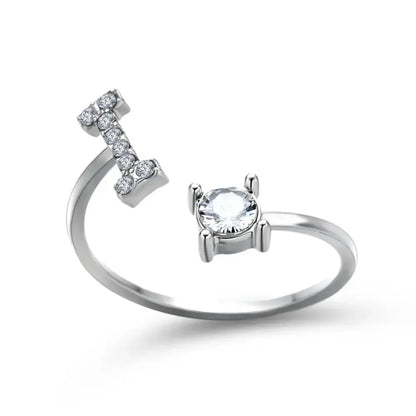 Skanto | Adjustable Delicate Diamond Initial Ring