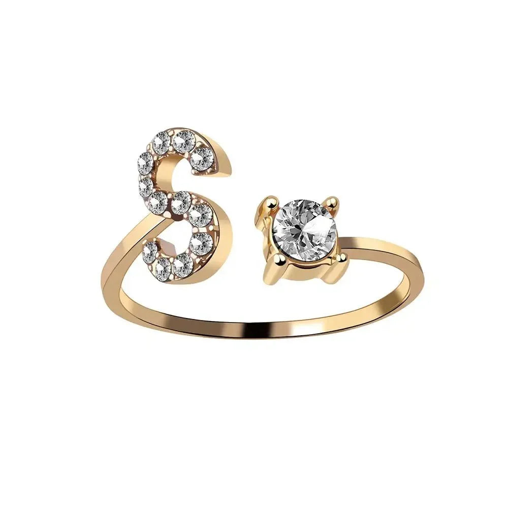 BowLift | Adjustable Dainty Diamond Letter Initial Ring