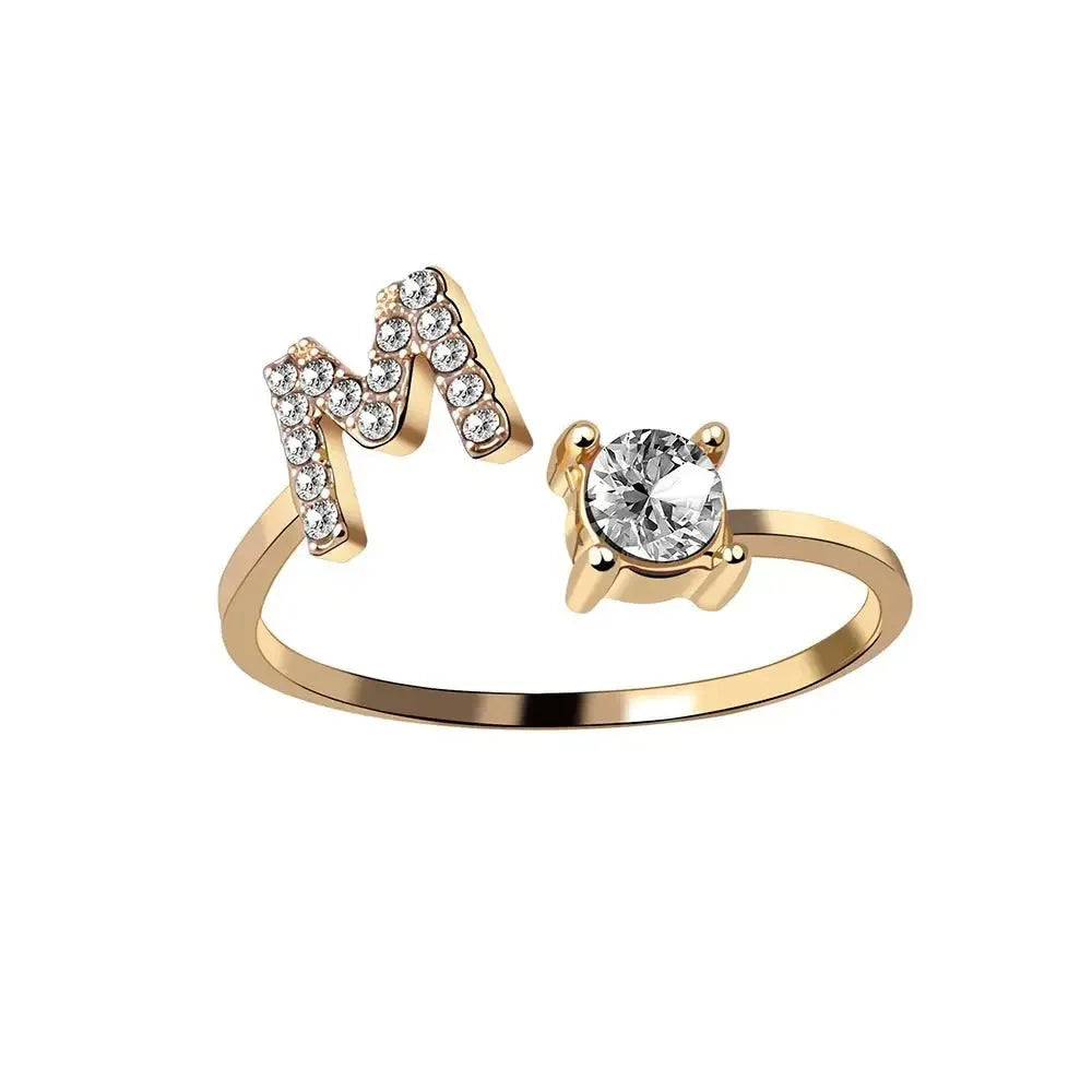 BowLift | Adjustable Dainty Diamond Letter Initial Ring