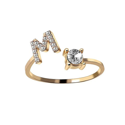Skanto | Adjustable Delicate Diamond Initial Ring