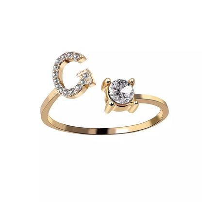 Skanto | Adjustable Delicate Diamond Initial Ring