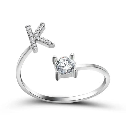 Skanto | Adjustable Delicate Diamond Initial Ring