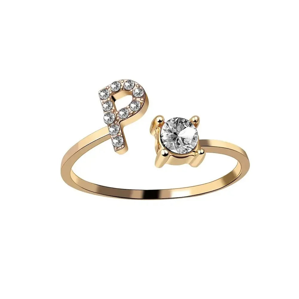 BowLift | Adjustable Dainty Diamond Letter Initial Ring