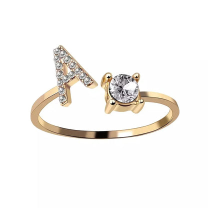 BowLift | Adjustable Dainty Diamond Letter Initial Ring