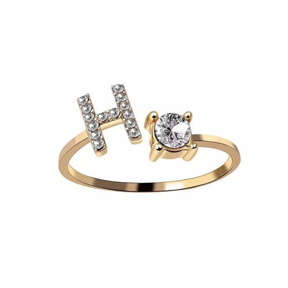 BowLift | Adjustable Dainty Diamond Letter Initial Ring