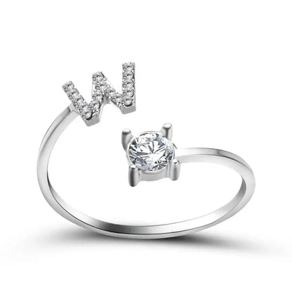 BowLift | Adjustable Dainty Diamond Letter Initial Ring