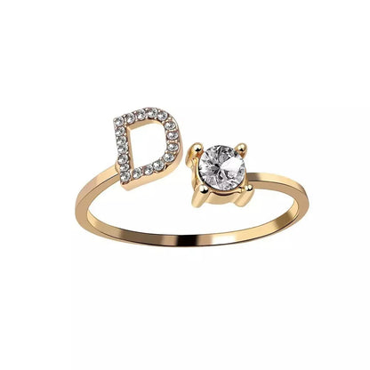 BowLift | Adjustable Dainty Diamond Letter Initial Ring