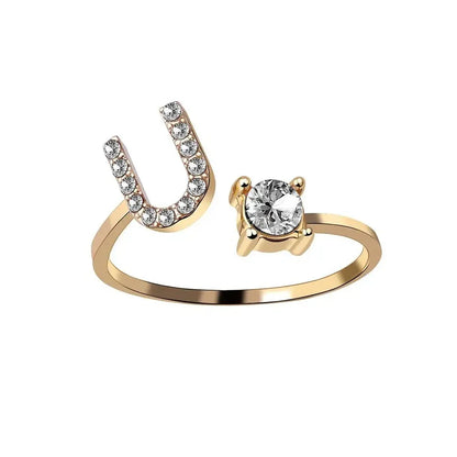 BowLift | Adjustable Dainty Diamond Letter Initial Ring
