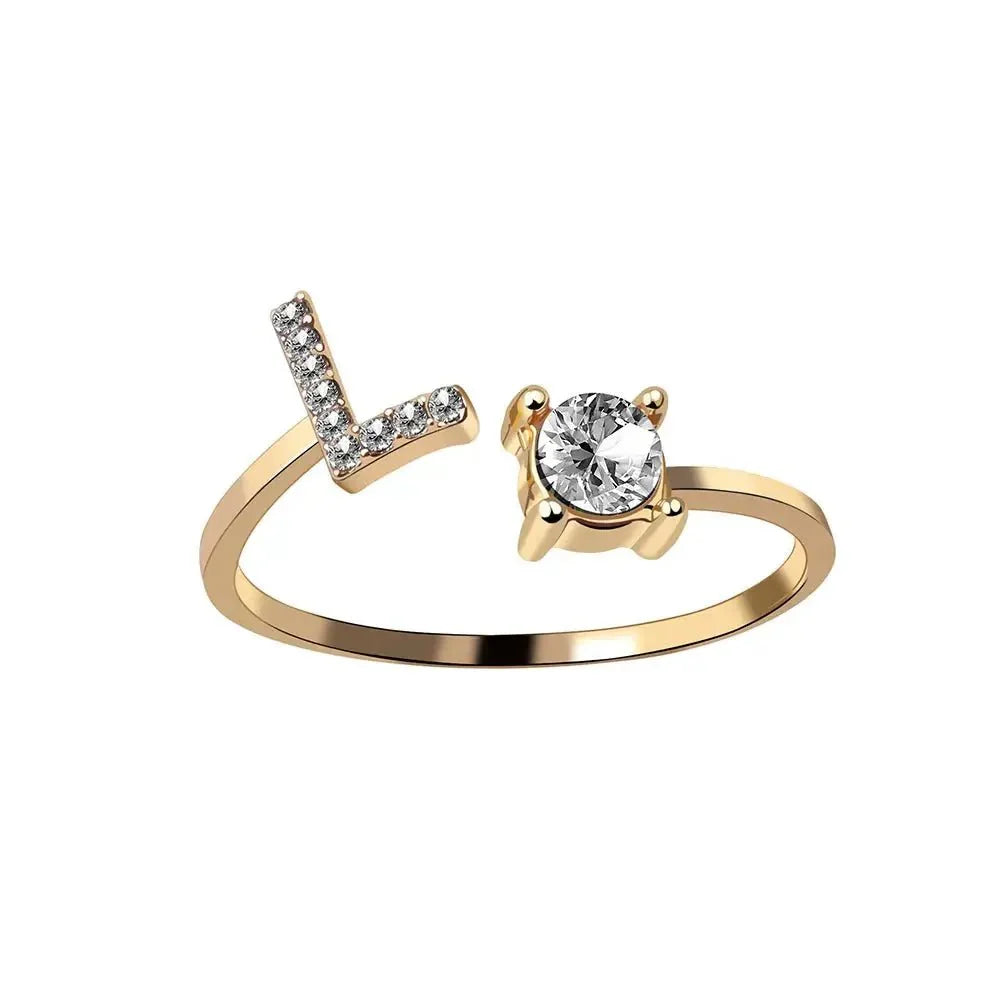 Skanto | Adjustable Delicate Diamond Initial Ring
