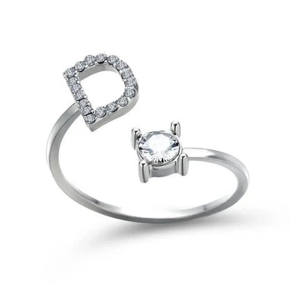 BowLift | Adjustable Dainty Diamond Letter Initial Ring