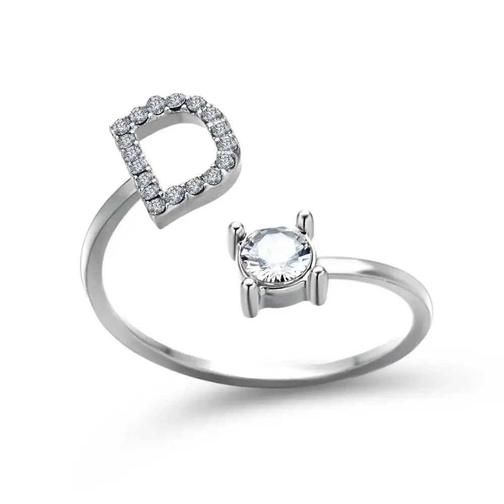 Skanto | Adjustable Delicate Diamond Initial Ring
