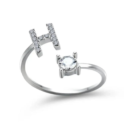 BowLift | Adjustable Dainty Diamond Letter Initial Ring
