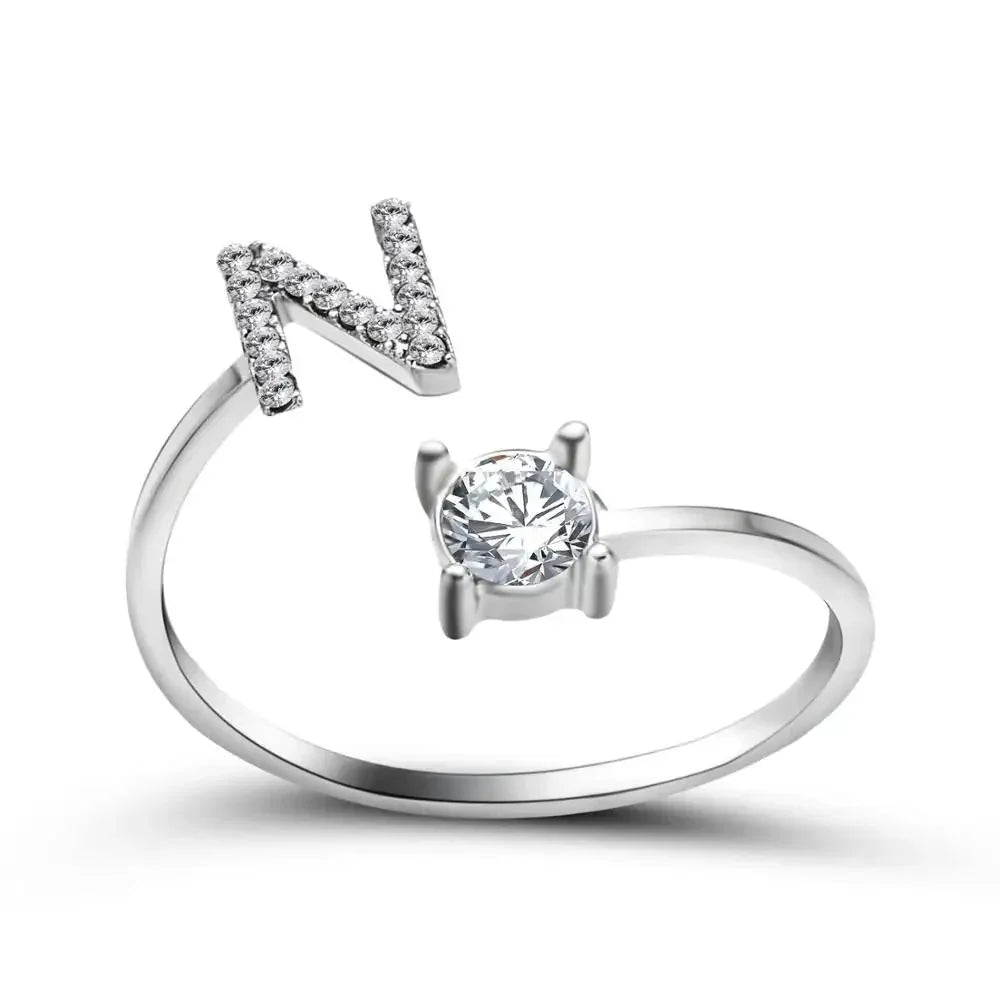 BowLift | Adjustable Dainty Diamond Letter Initial Ring