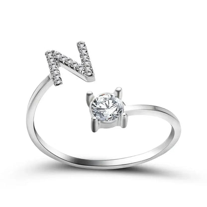 BowLift | Adjustable Dainty Diamond Letter Initial Ring