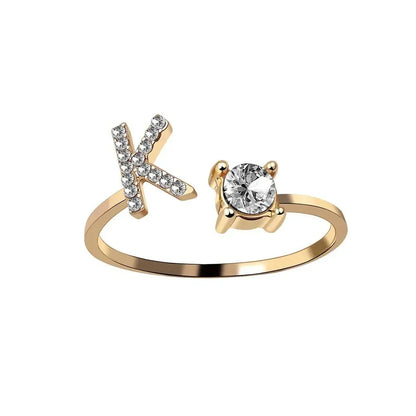 BowLift | Adjustable Dainty Diamond Letter Initial Ring