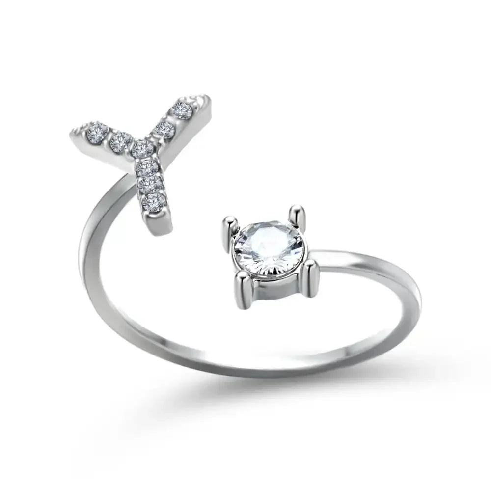 BowLift | Adjustable Dainty Diamond Letter Initial Ring