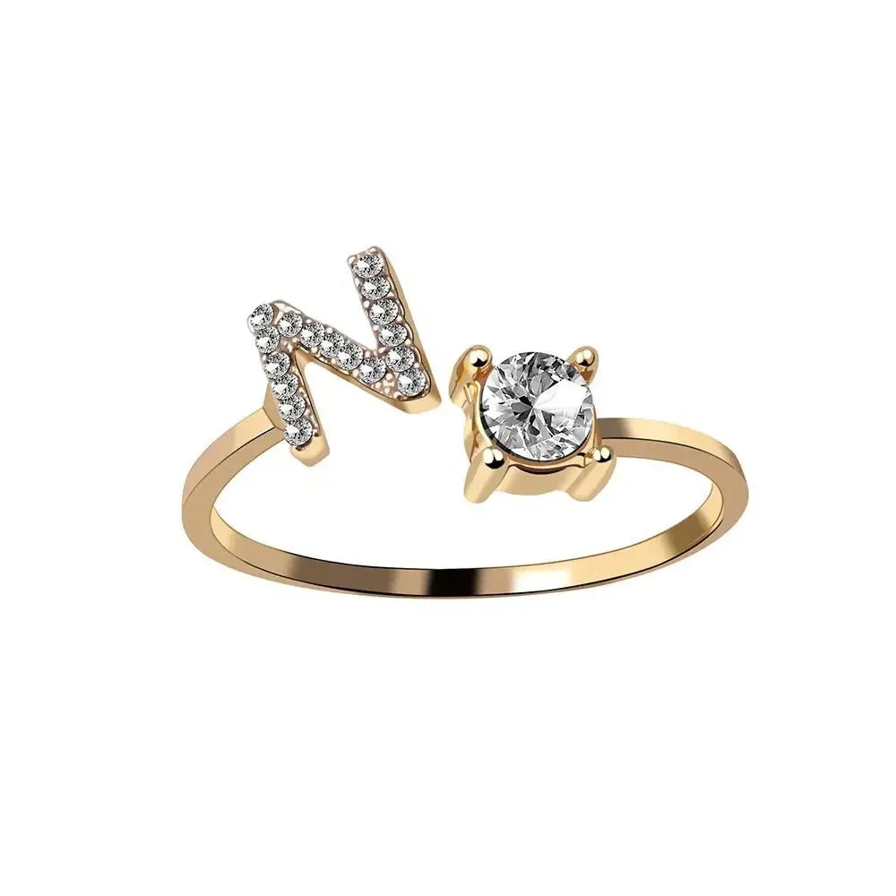 Skanto | Adjustable Delicate Diamond Initial Ring