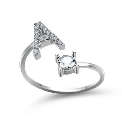 BowLift | Adjustable Dainty Diamond Letter Initial Ring