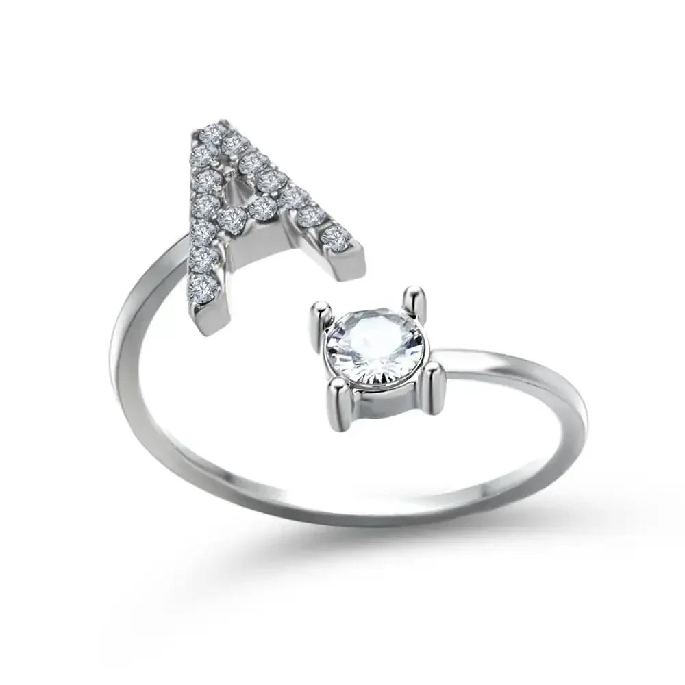 Skanto | Adjustable Delicate Diamond Initial Ring
