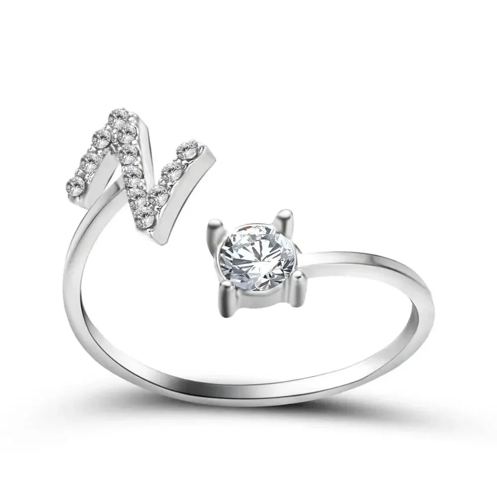 Skanto | Adjustable Delicate Diamond Initial Ring