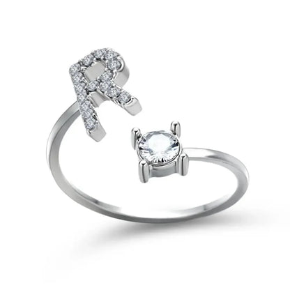 Skanto | Adjustable Delicate Diamond Initial Ring