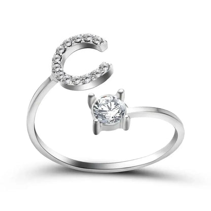 Skanto | Adjustable Delicate Diamond Initial Ring